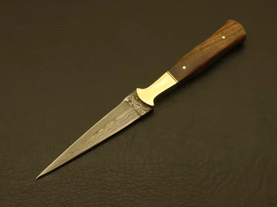 custom Handmade knives Damascus Steel Hunting Double Edge Dagger Boot Knife