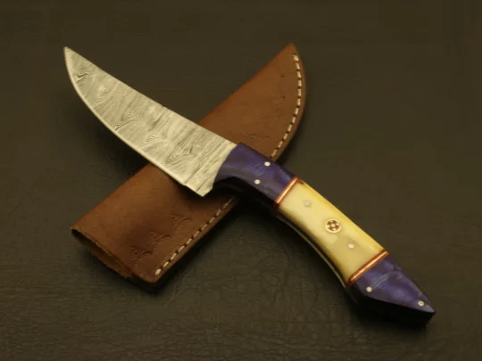 Custom Handmade Damascus Steel Handle pakka/rosewood Hunting Skinning Knife