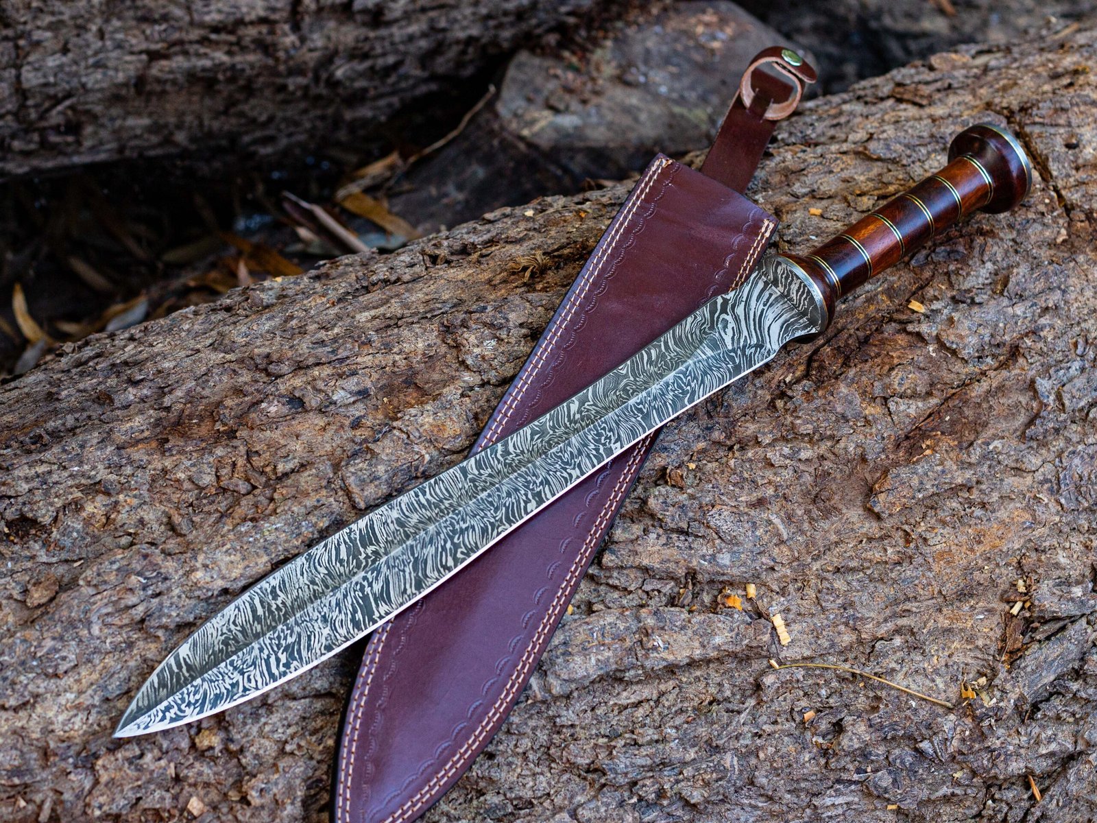 Roman Gladius Historical Custom Made Damascus Steel Blade, Warior Sword