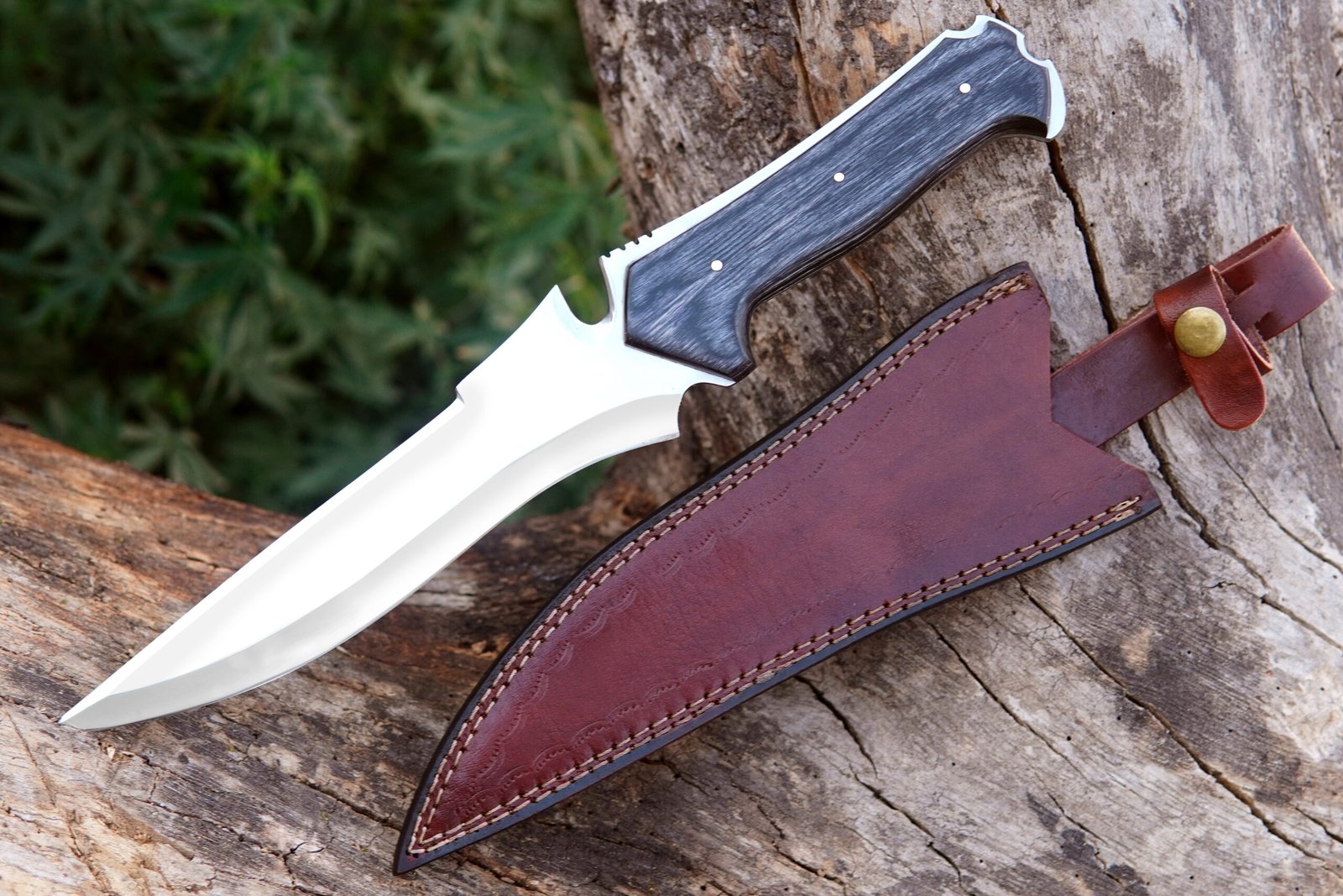 Custom Handmade Krauser's Knife, D2 Steel , With Leather Sheath | Camping | Hunting Knife