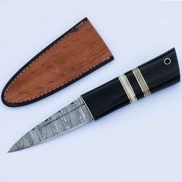 Celtic Scottish Dirk SGIAN DUBH Handle Knife with Pure Leather Sheath
